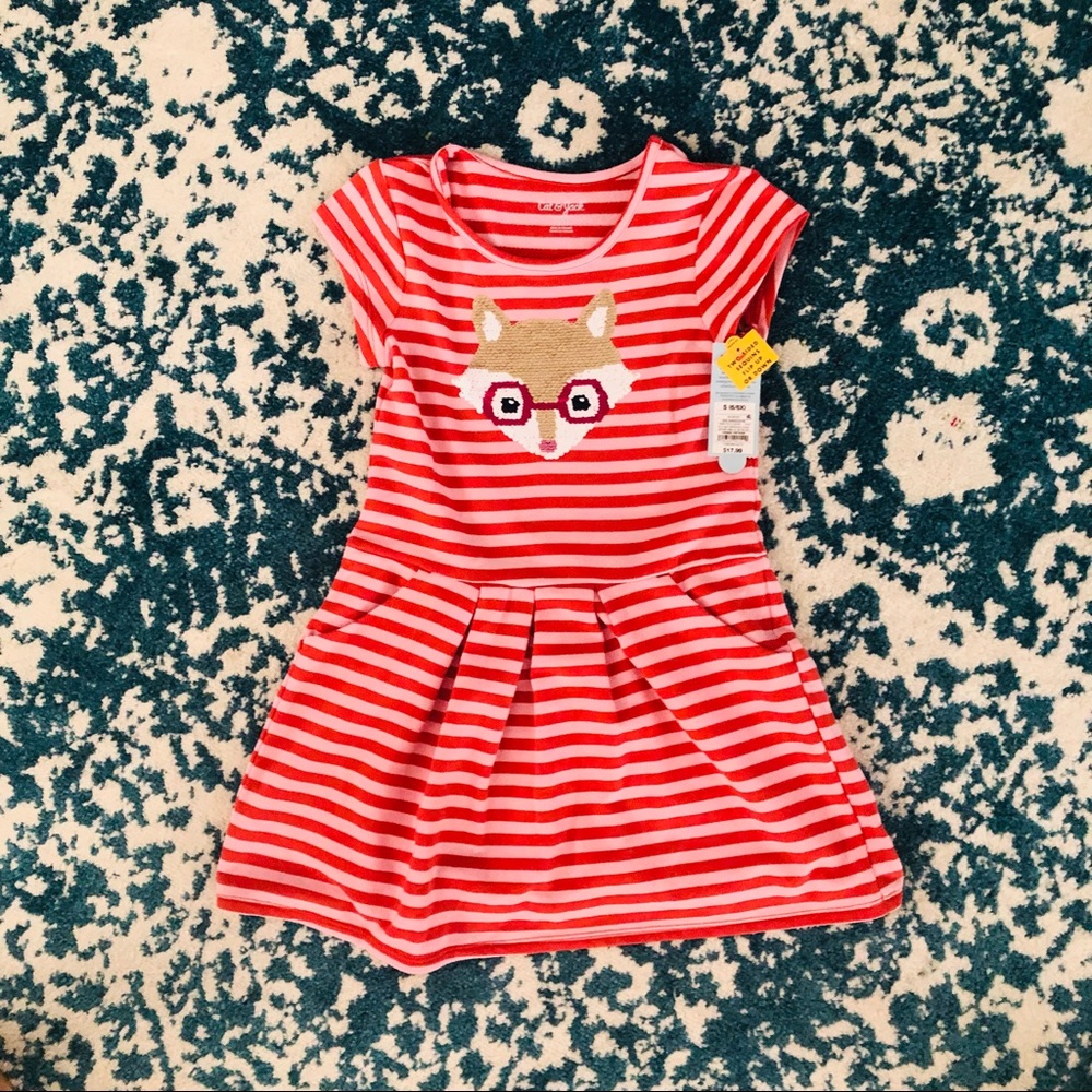 NWT Girls size 6X Cat and Jack striped dress.